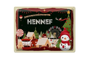 Plaque en tôle Salutations de Noël de HENNEF cadeau 40x30cm 1