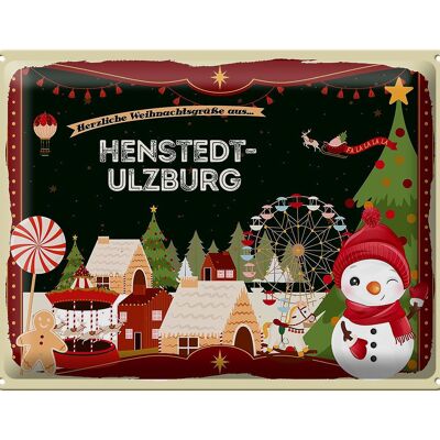 Blechschild Weihnachten Grüße HENSTEDT-ULZBURG Geschenk 40x30cm