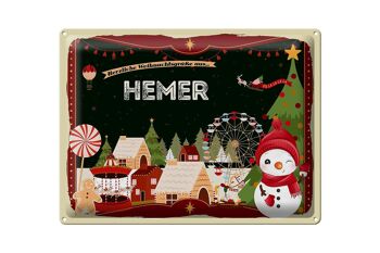 Plaque en tôle Salutations de Noël de HEMER cadeau 40x30cm 1
