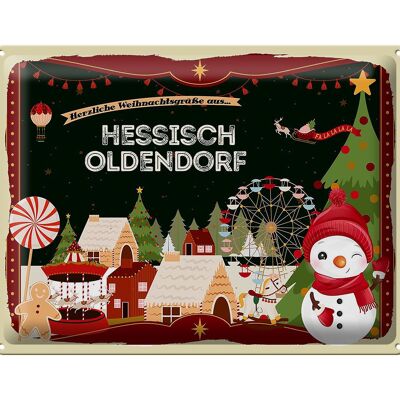 Targa in metallo auguri di Natale HESSISCH OLDENDORF regalo 40x30 cm