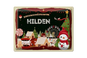 Panneau en étain Salutations de Noël de HILDEN, cadeau 40x30cm 1
