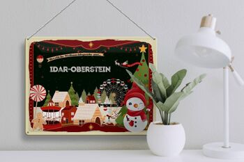 Plaque en étain Salutations de Noël Cadeau IDAR-OBERSTEIN 40x30cm 3