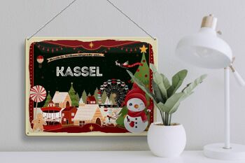 Plaque en tôle Salutations de Noël de KASSEL cadeau 40x30cm 3