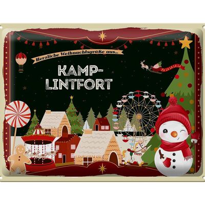 Cartel de chapa Saludos navideños de KAMP-LINTFORT regalo 40x30cm