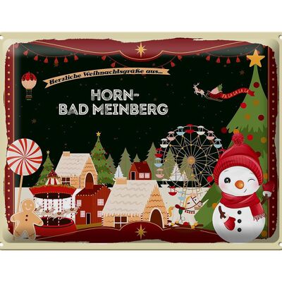 Targa in metallo auguri di Natale regalo HORN-BAD MEINBERG 40x30 cm