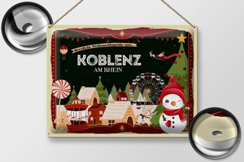 Plaque en tôle "Vœux de Noël" KOBLENZ AM RHEIN, cadeau 40x30cm 2