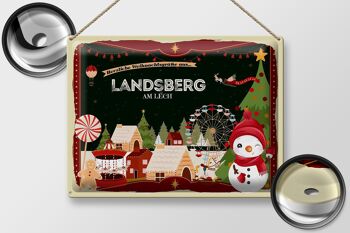 Plaque en tôle Vœux de Noël LANDSBERG AM LECH cadeau 40x30cm 2