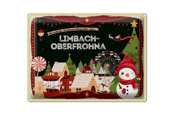 Plaque en tôle Vœux de Noël LIMBACH-OBERFROHNA cadeau 40x30cm 1