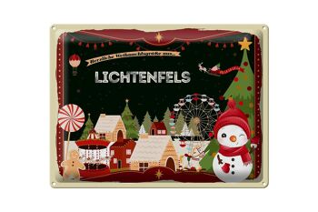 Plaque en tôle Salutations de Noël LICHTENFELS cadeau 40x30cm 1