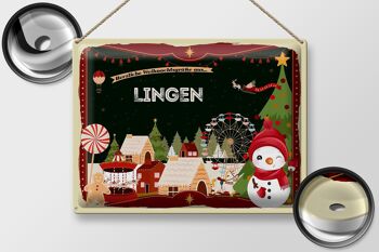 Plaque en tôle Salutations de Noël de LINGEN cadeau 40x30cm 2