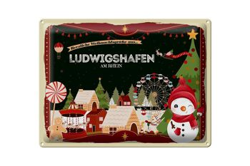 Plaque en tôle Salutations de Noël de LUDWIGSHAFEN AM RHEIN 40x30cm 1