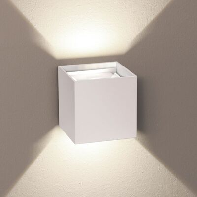 s.LUCE pro Ixa LED aplique de pared para interiores y exteriores de alta potencia IP44 - blanco, forma: rectangular