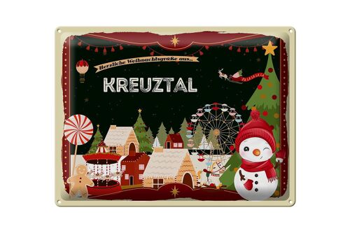 Blechschild Weihnachten Grüße KREUZTAL Geschenk 40x30cm