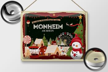 Plaque en tôle Vœux de Noël MONHEIM AM RHEIN cadeau 40x30cm 2