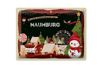 Plaque en tôle Salutations de Noël NAUMBURG cadeau 40x30cm 1