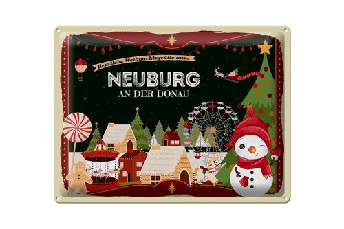 Blechschild Weihnachten Grüße NEUBURG AN DER DONAU 40x30cm