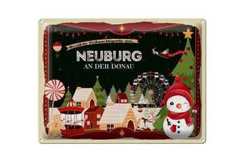 Plaque en tôle Vœux de Noël NEUBURG AN DER DONAU 40x30cm 1