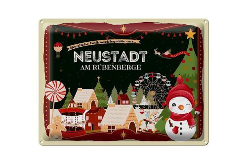 Blechschild Weihnachten Grüße aus NEUSTADT AM RÜBENBERGE 40x30cm