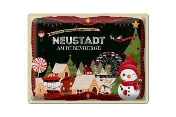 Plaque en tôle Salutations de Noël de NEUSTADT AM RÜBENBERGE 40x30cm 1