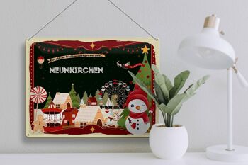 Plaque en tôle Vœux de Noël NEUNKIRCHEN cadeau 40x30cm 3