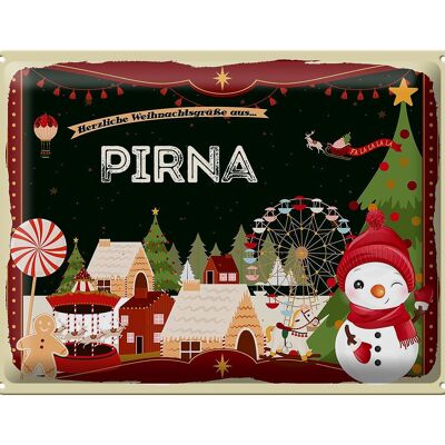 Blechschild Weihnachten Grüße PIRNA Geschenk FEST 40x30cm