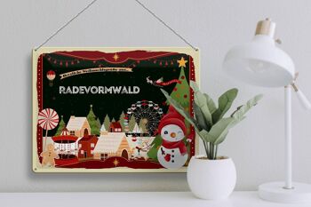 Plaque en tôle Salutations de Noël RADEVORMWALD cadeau 40x30cm 3