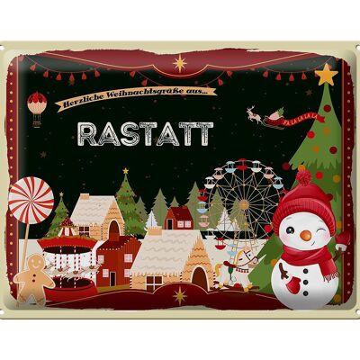 Targa in metallo auguri di Natale di RASTATT regalo 40x30 cm