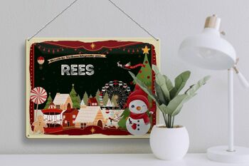 Panneau en étain Salutations de Noël du cadeau REES 40x30cm 3