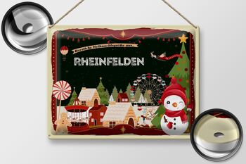 Plaque en tôle Salutations de Noël RHEINFELDEN cadeau 40x30cm 2