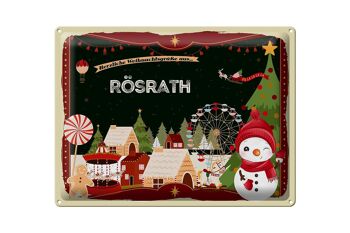 Plaque en tôle Salutations de Noël de RÖSRATH cadeau 40x30cm 1