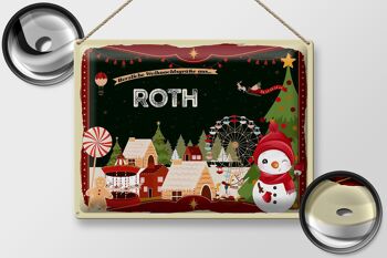 Plaque en étain Salutations de Noël de ROTH cadeau 40x30cm 2