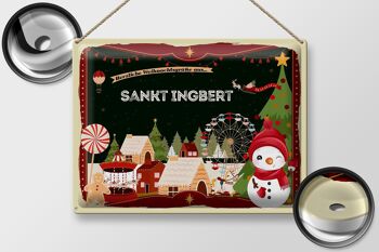 Plaque en tôle Salutations de Noël de SANKT INGBERT cadeau 40x30cm 2
