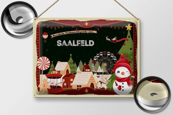 Plaque en tôle Salutations de Noël SAALFELD cadeau 40x30cm 2
