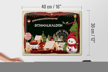 Plaque en tôle Salutations de Noël du cadeau SCHMALKALDEN 40x30cm 4