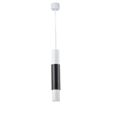 s.LUCE pro lampada a sospensione Crutch bianco con cilindro nero