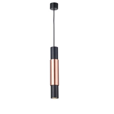 s.LUCE pro hanging lamp Crutch black with cylinder in copper