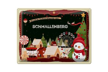 Plaque en tôle Salutations de Noël du cadeau SCHMALLENBERG 40x30cm 1