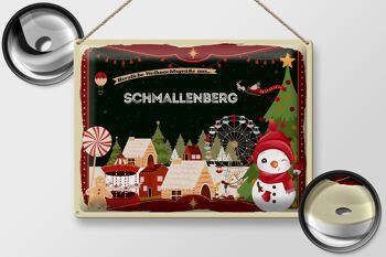 Plaque en tôle Salutations de Noël du cadeau SCHMALLENBERG 40x30cm 2