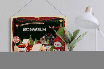 Plaque en tôle Salutations de Noël du cadeau SCHWELM 40x30cm 3