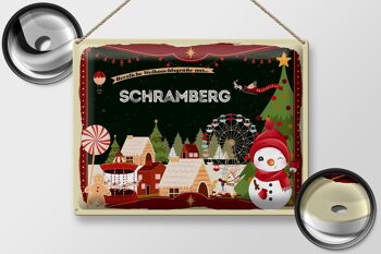 Plaque en tôle Vœux de Noël SCHRAMBERG cadeau 40x30cm 2