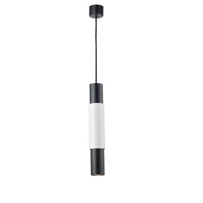 s.LUCE pro lámpara colgante Muleta con cilindro - negro, cubierta: blanco