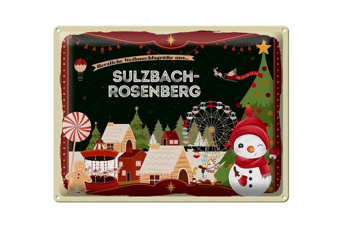 Blechschild Weihnachten Grüße SULZBACH-ROSENBERG 40x30cm