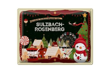 Plaque en tôle Salutations de Noël SULZBACH-ROSENBERG 40x30cm 1
