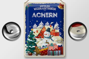 Plaque en tôle Salutations de Noël ACHERN cadeau fête 30x40cm 2