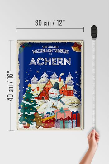 Plaque en tôle Salutations de Noël ACHERN cadeau fête 30x40cm 4