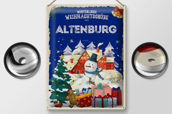 Plaque en tôle Salutations de Noël ALTENBURG cadeau 30x40cm 2