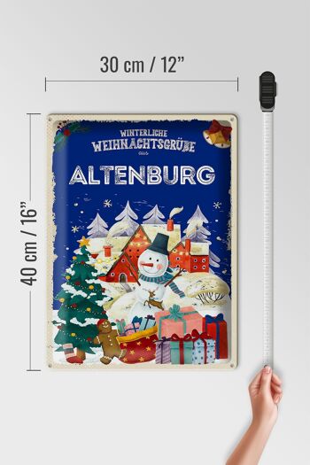Plaque en tôle Salutations de Noël ALTENBURG cadeau 30x40cm 4