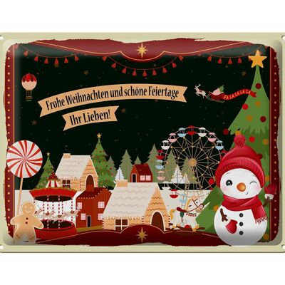 Tin sign saying Merry Christmas dear ones gift 40x30cm