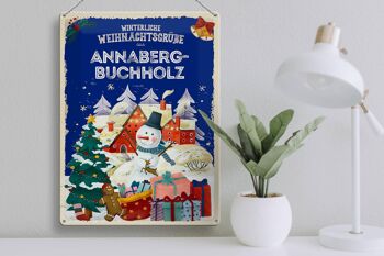 Plaque en tôle Salutations de Noël d'ANNABERG-BUCHHOLZ cadeau 30x40cm 3