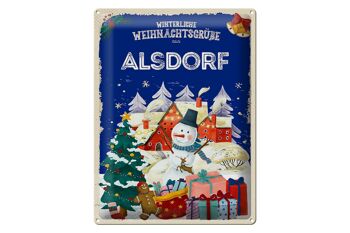 Plaque en étain "Vœux de Noël d'ALSDORF", cadeau 30x40cm 1